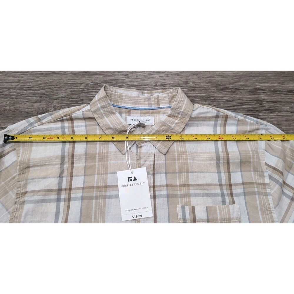 LOT/2 FREE ASSEMBLY PLAID BUTTON FRONT SHIRTS LONG SLEEVE MENS SIZE L   NWT - Picture 13 of 16